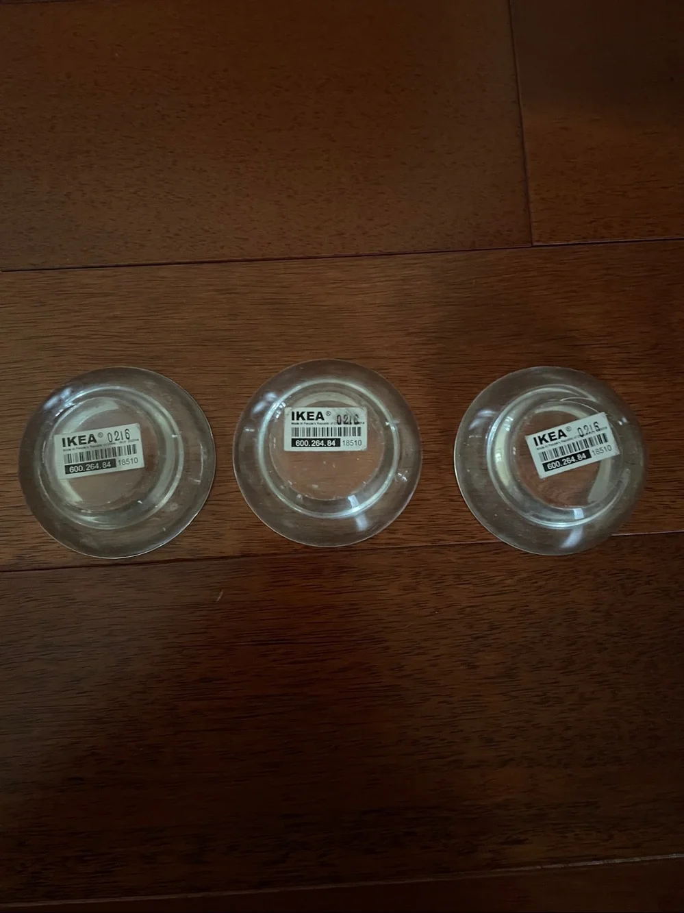 Set of 3 IKEA Clear Glass Tea Light Candle Holders